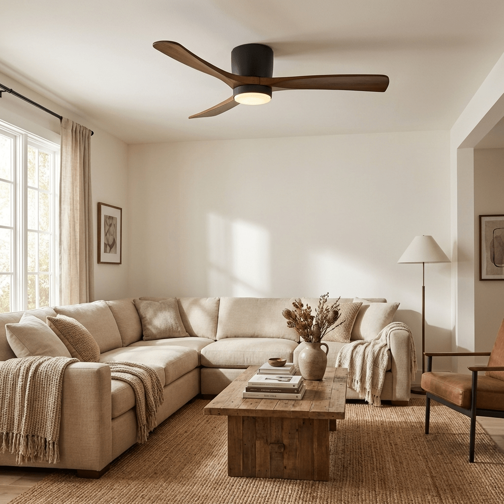 Nordic Wooden Ceiling Fan Light-Neutral Decor