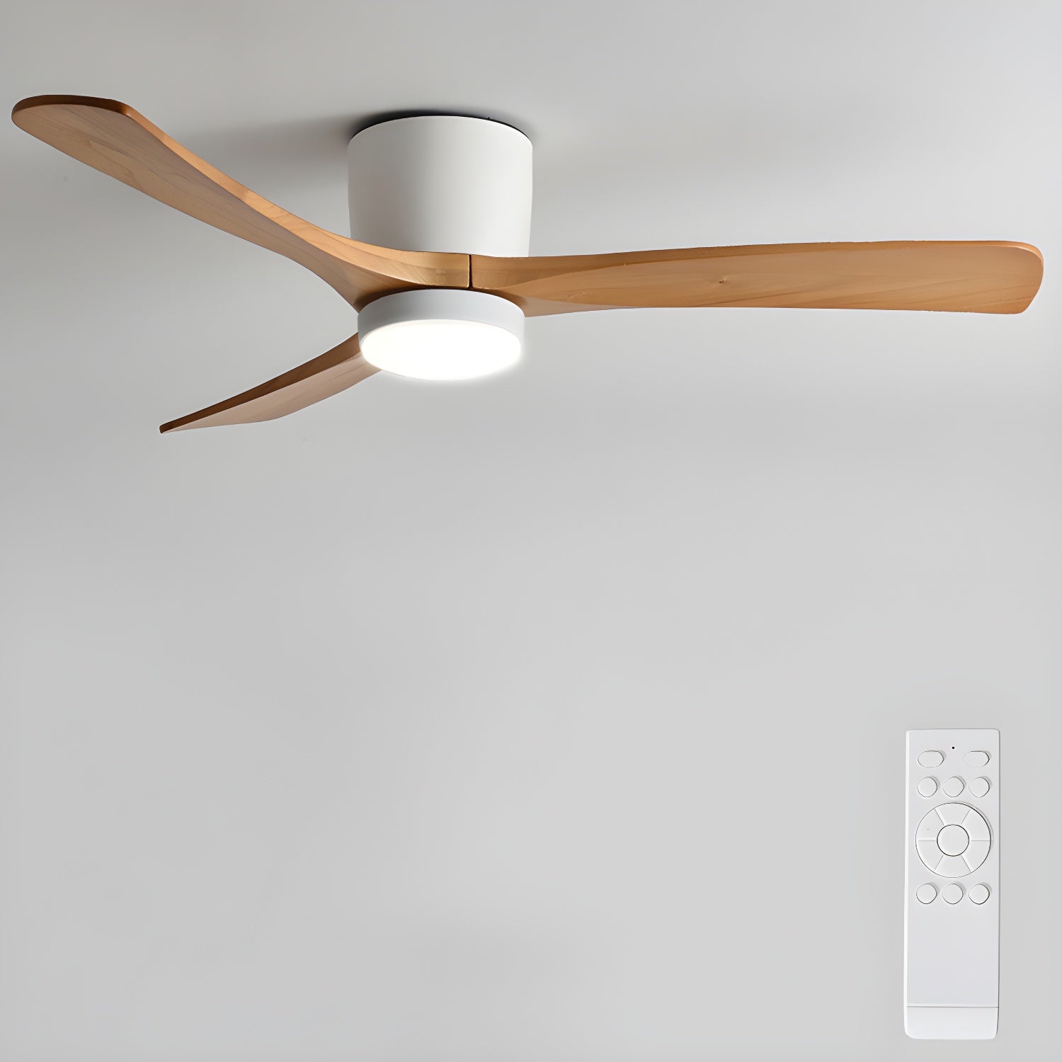 Nordic Wooden Ceiling Fan Light-Neutral Decor