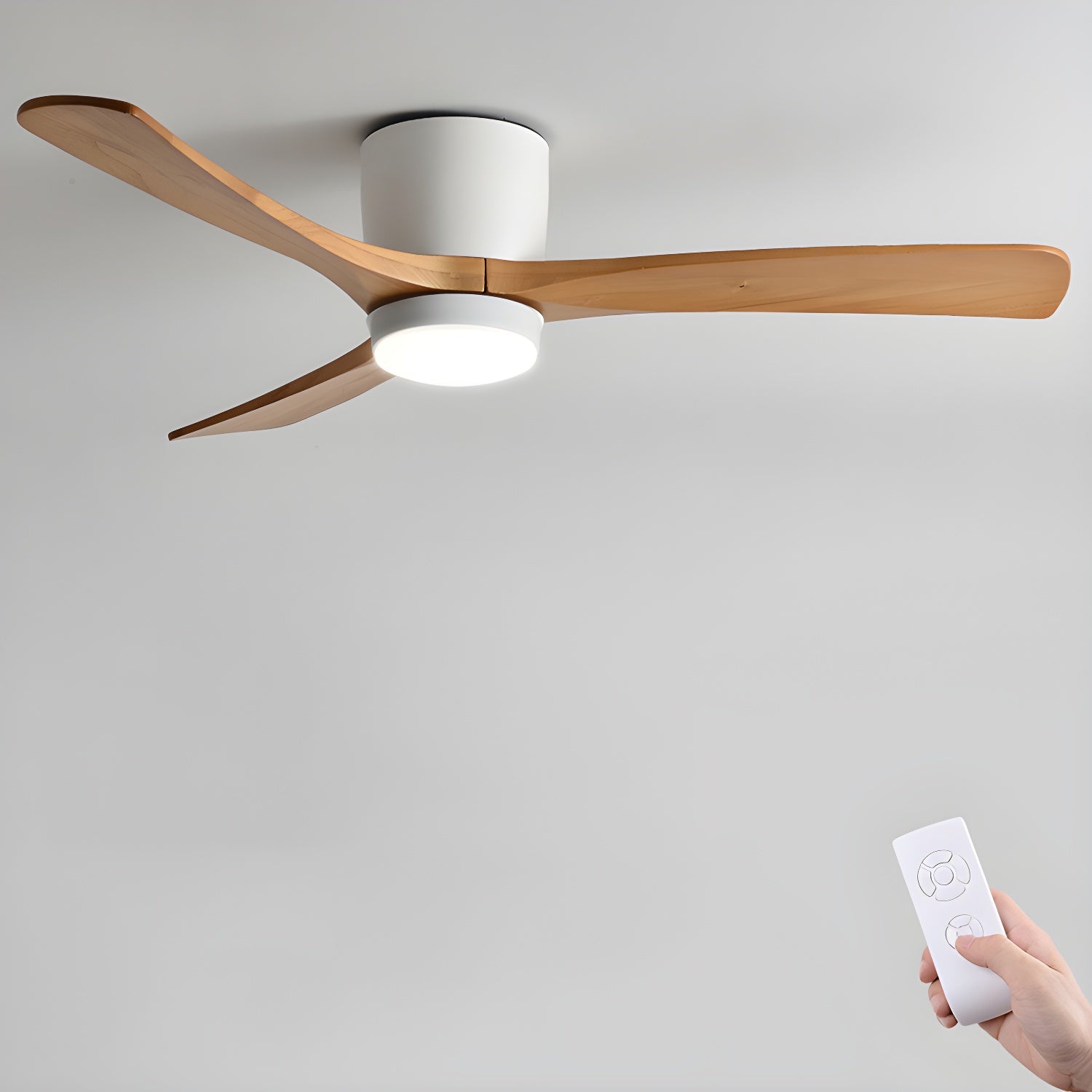 Elena Modern Wood Ceiling Fan Light-Neutral Decor