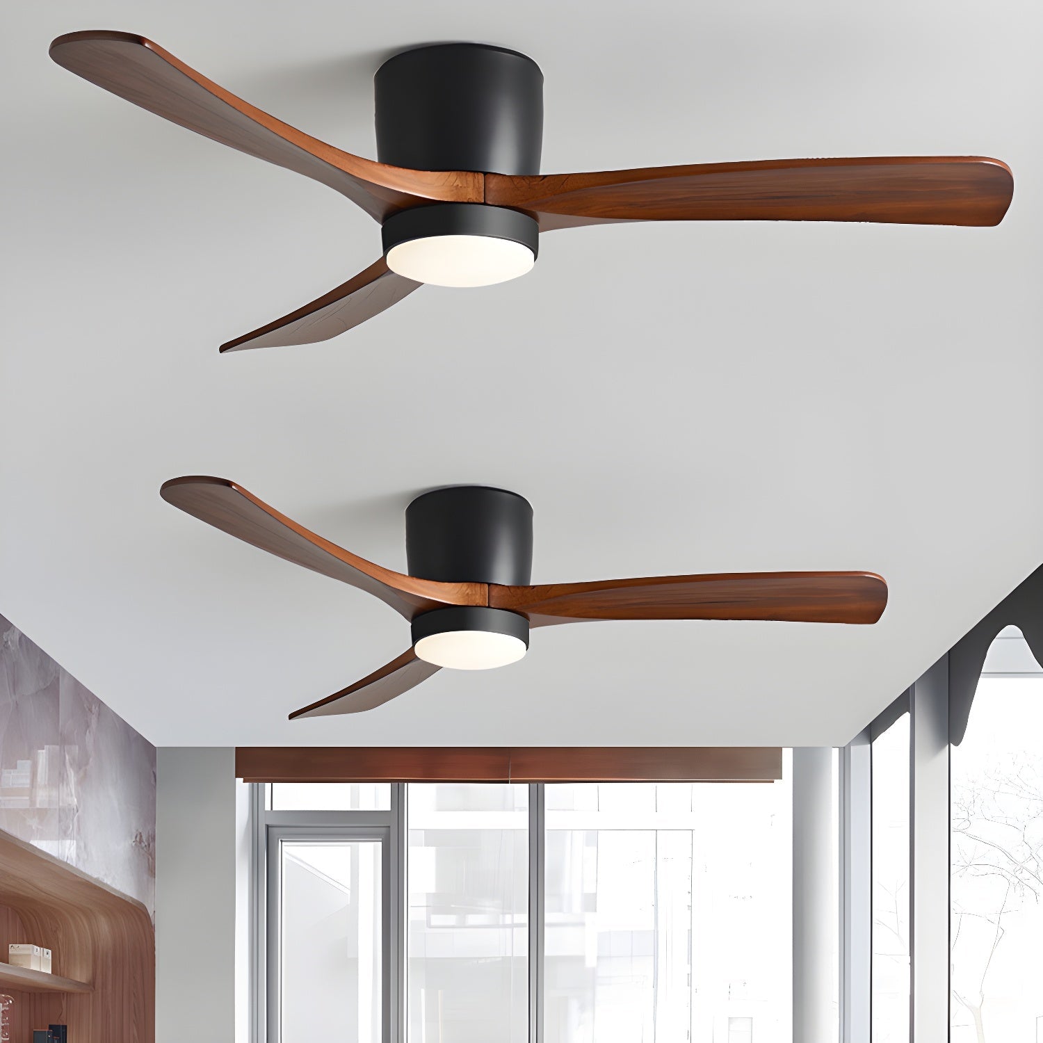 Nordic Wooden Ceiling Fan Light-Neutral Decor