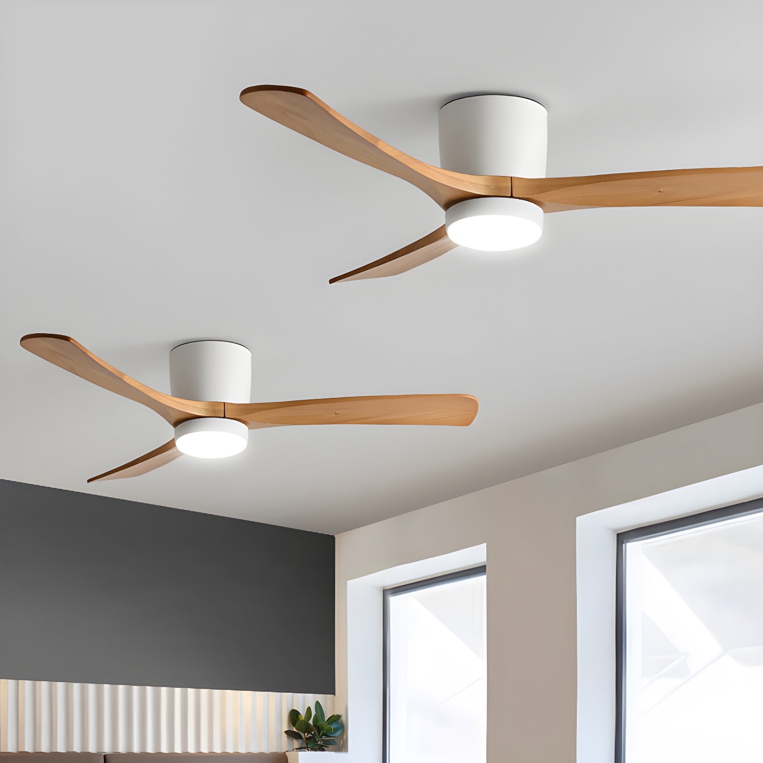 Nordic Wooden Ceiling Fan Light-Neutral Decor