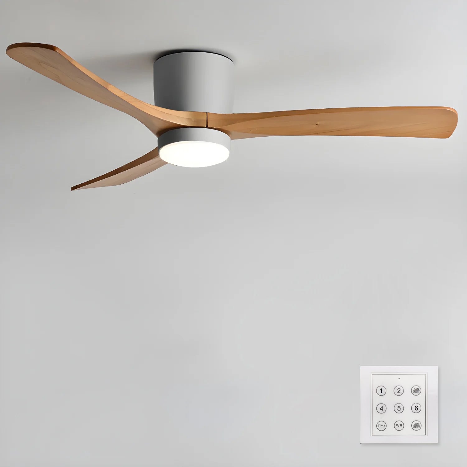 Elena Modern Wood Ceiling Fan Light-Neutral Decor