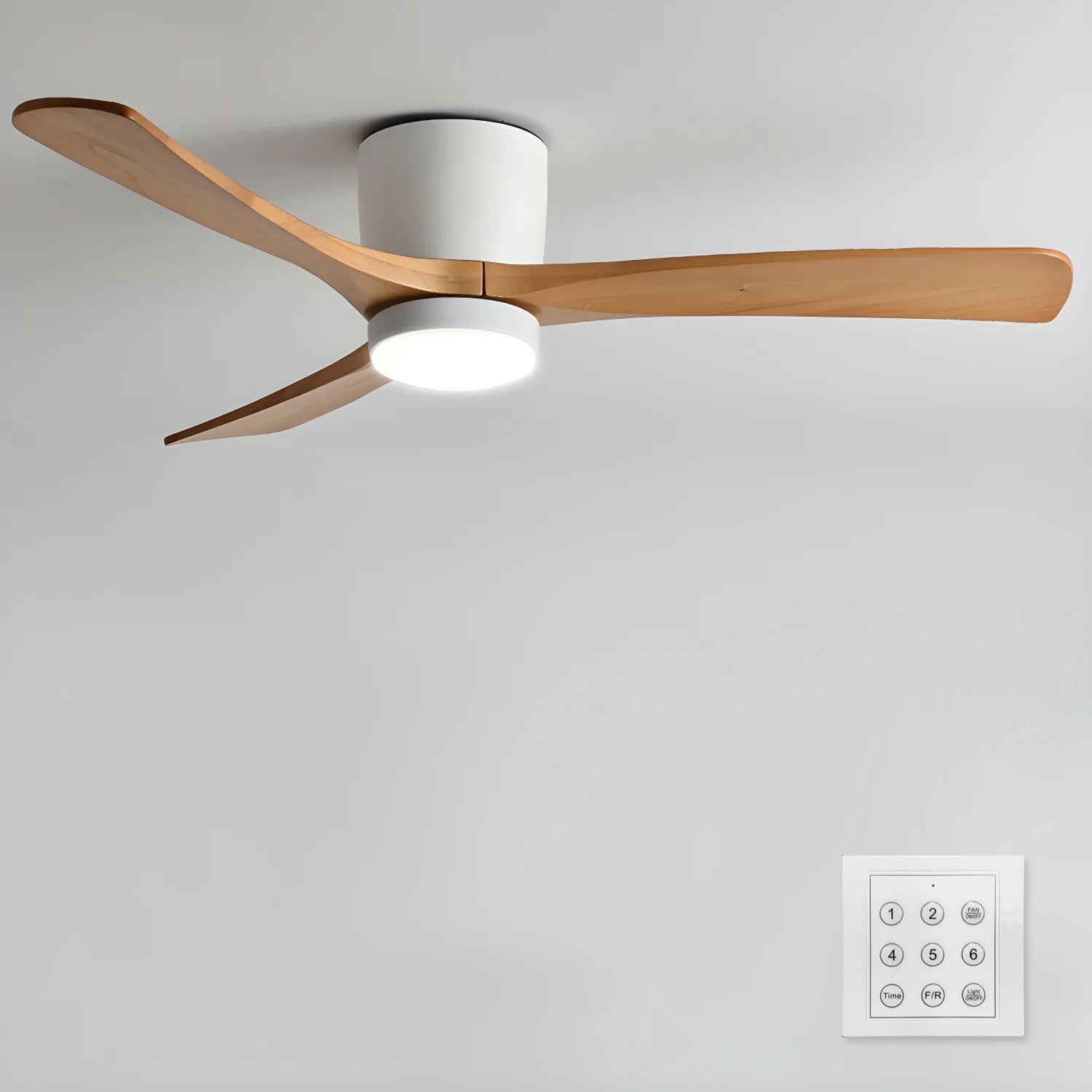 Elena Modern Wood Ceiling Fan Light-Neutral Decor