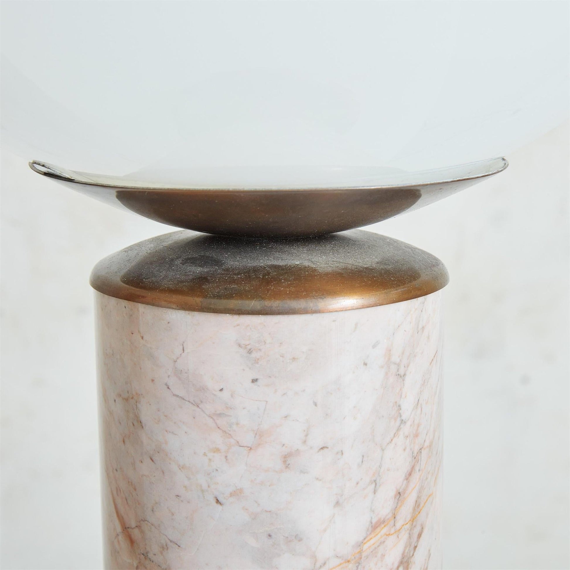 The lamp illuminated, casting a soft, ambient glow.