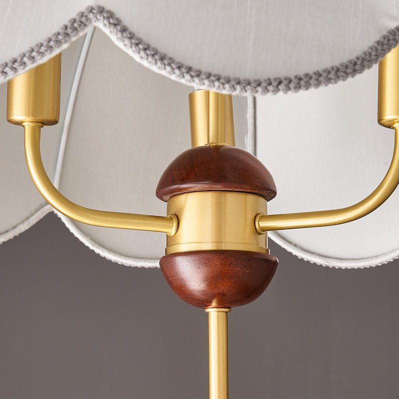 Varaeia Traditional Elegance Bloom Fabric Wood Pendant Lamp-Neutral Decor