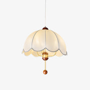 Varaeia Traditional Elegance Bloom Fabric Wood Pendant Lamp-Neutral Decor