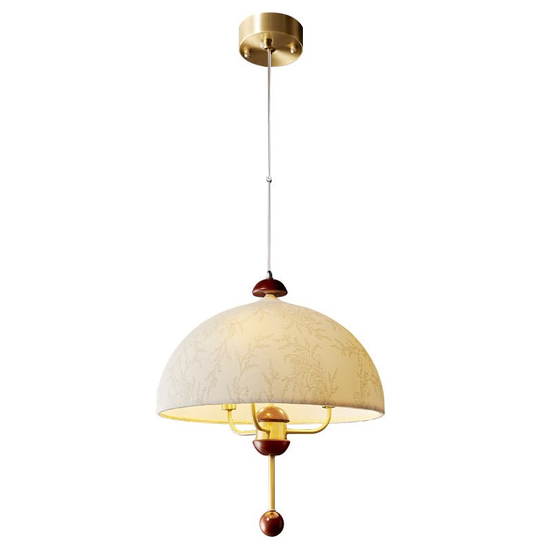 Varaeia Traditional Elegance Bloom Fabric Wood Pendant Lamp-Neutral Decor