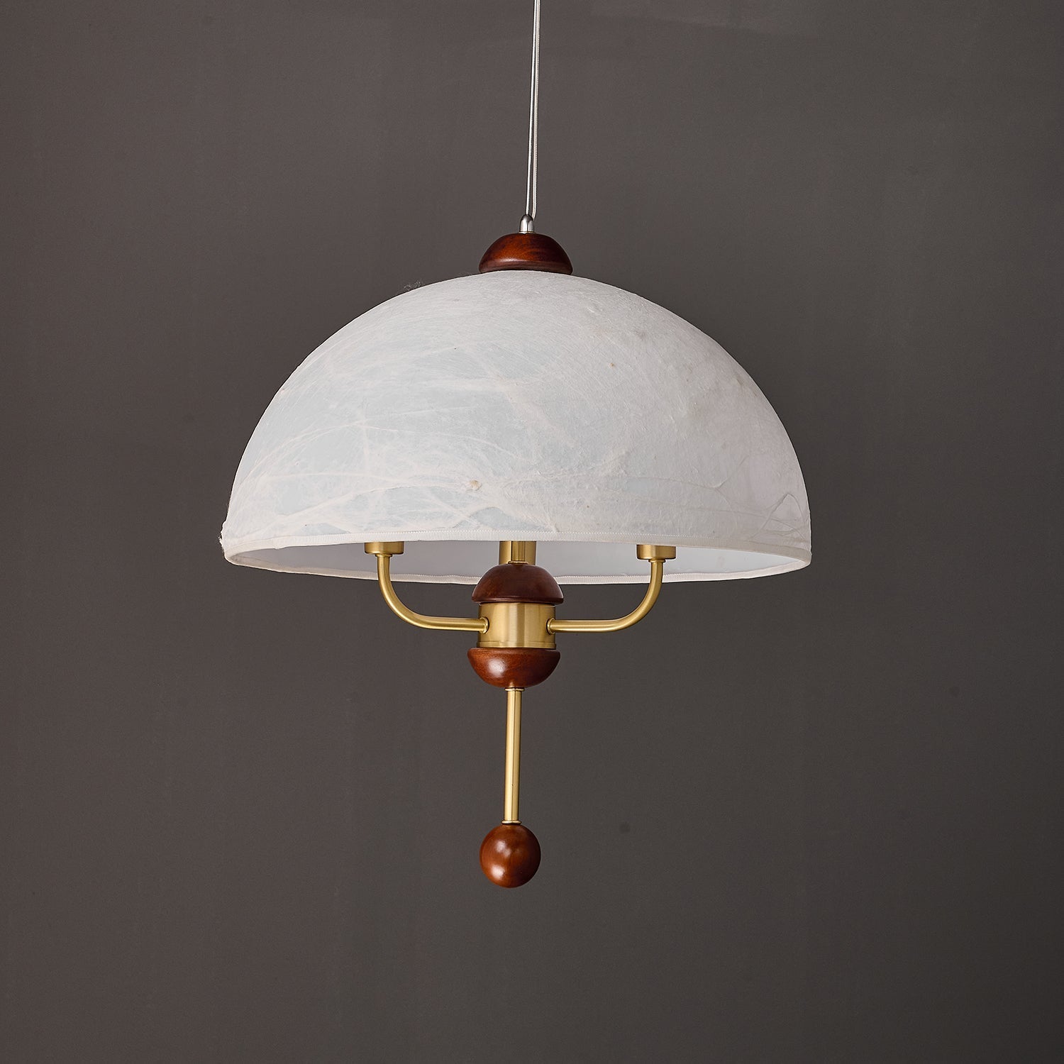 Varaeia Traditional Elegance Bloom Fabric Wood Pendant Lamp-Neutral Decor