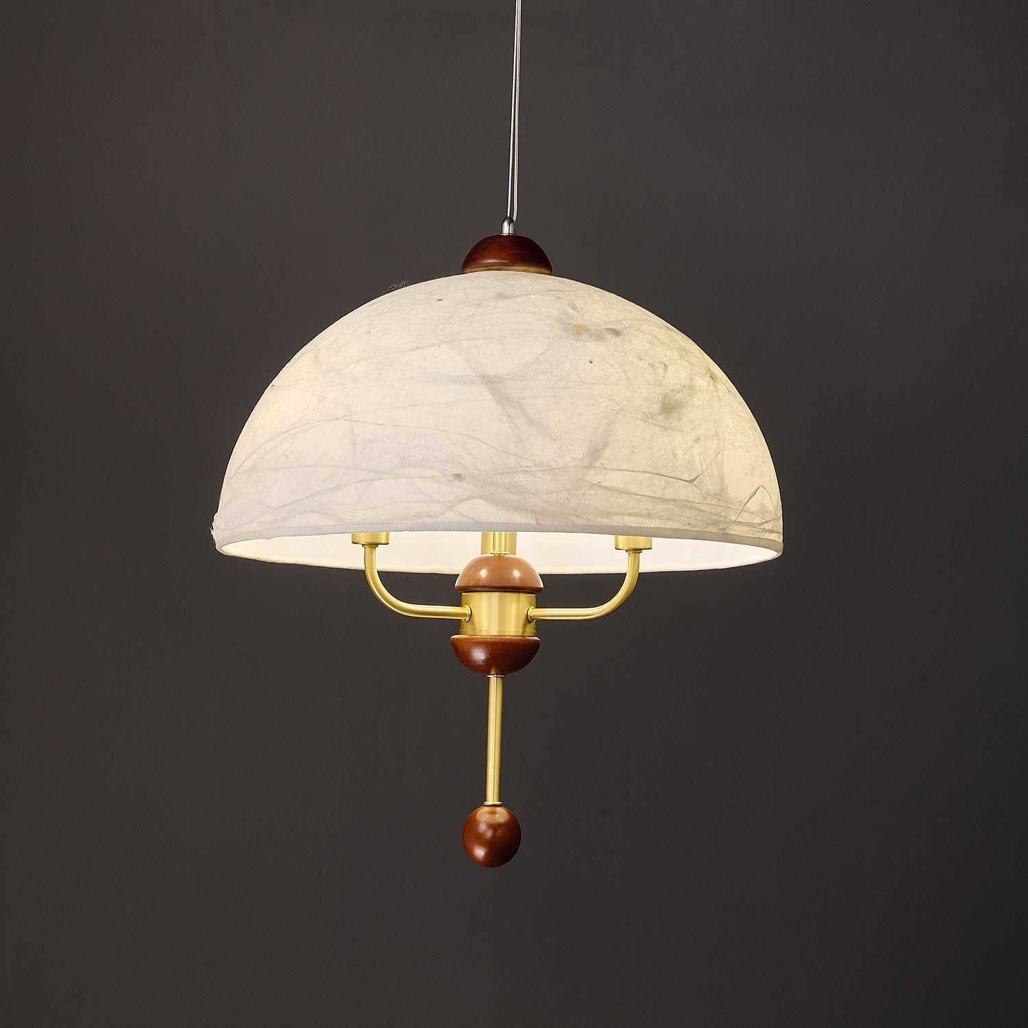 Varaeia Traditional Elegance Bloom Fabric Wood Pendant Lamp-Neutral Decor