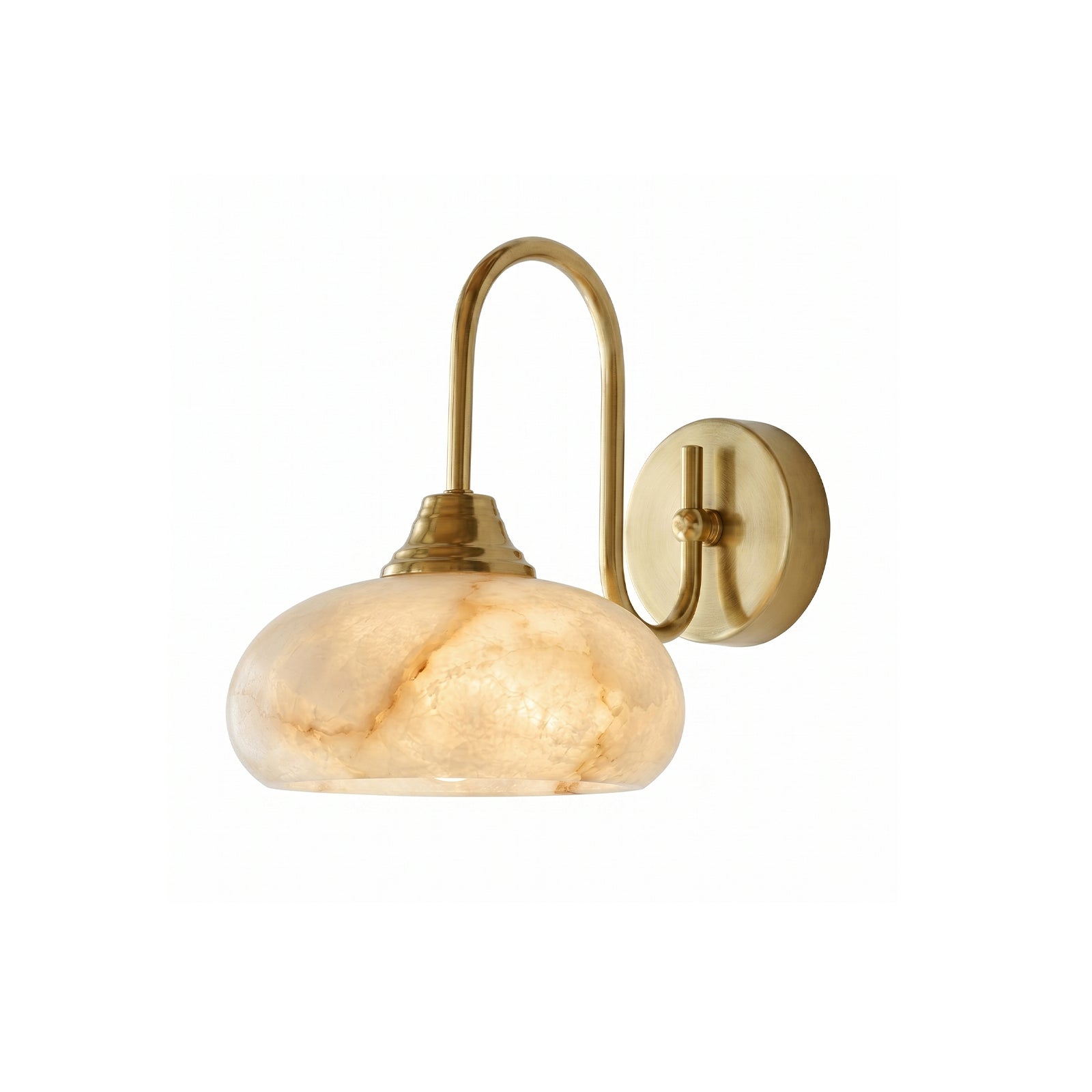 Front view of the Nova Alabaster Wall Sconce with a copper finish.