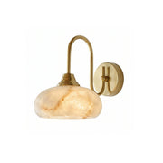 Front view of the Nova Alabaster Wall Sconce with a copper finish.