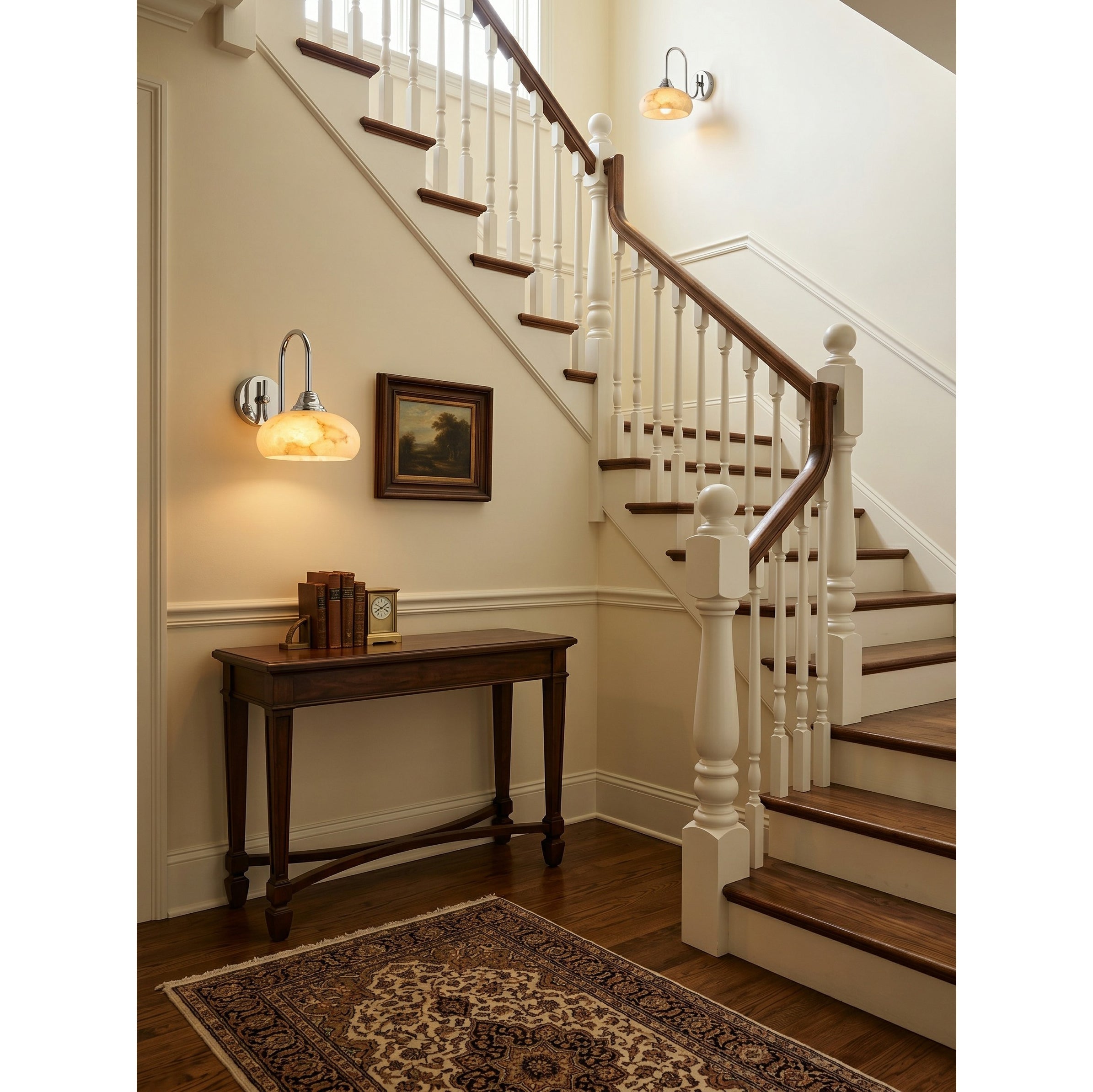 The copper finish option of the Nova Alabaster Wall Sconce.