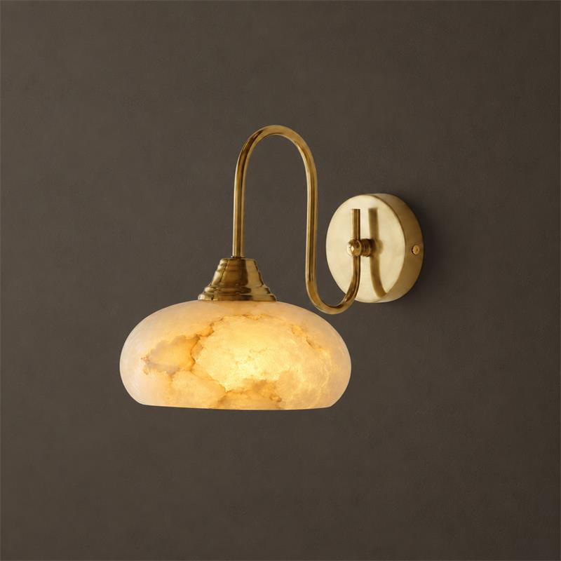View of the sconce from below, showing the bulb placement.