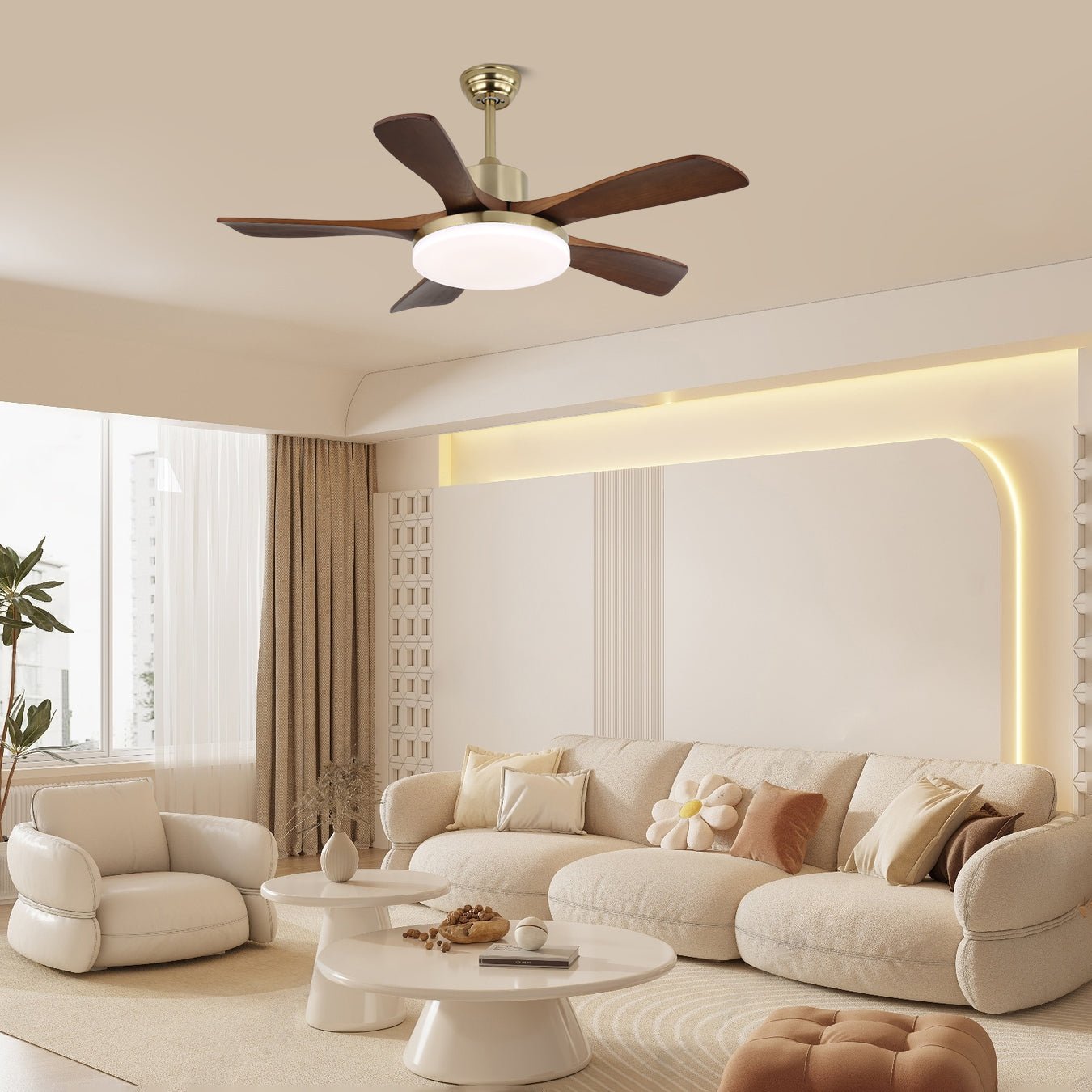 Aurelia Wood Ceiling Fan Light-Neutral Decor