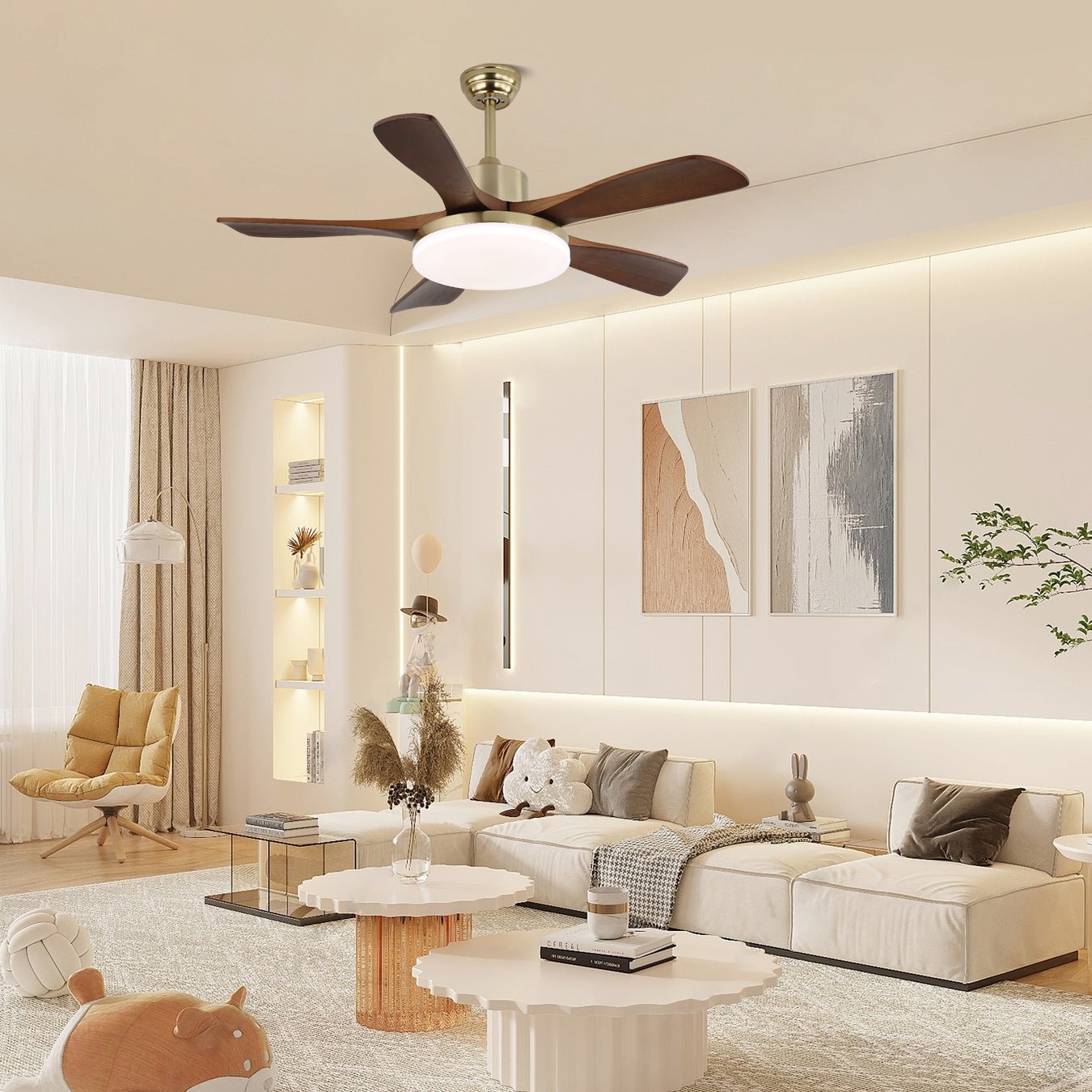 Aurelia Wood Ceiling Fan Light-Neutral Decor