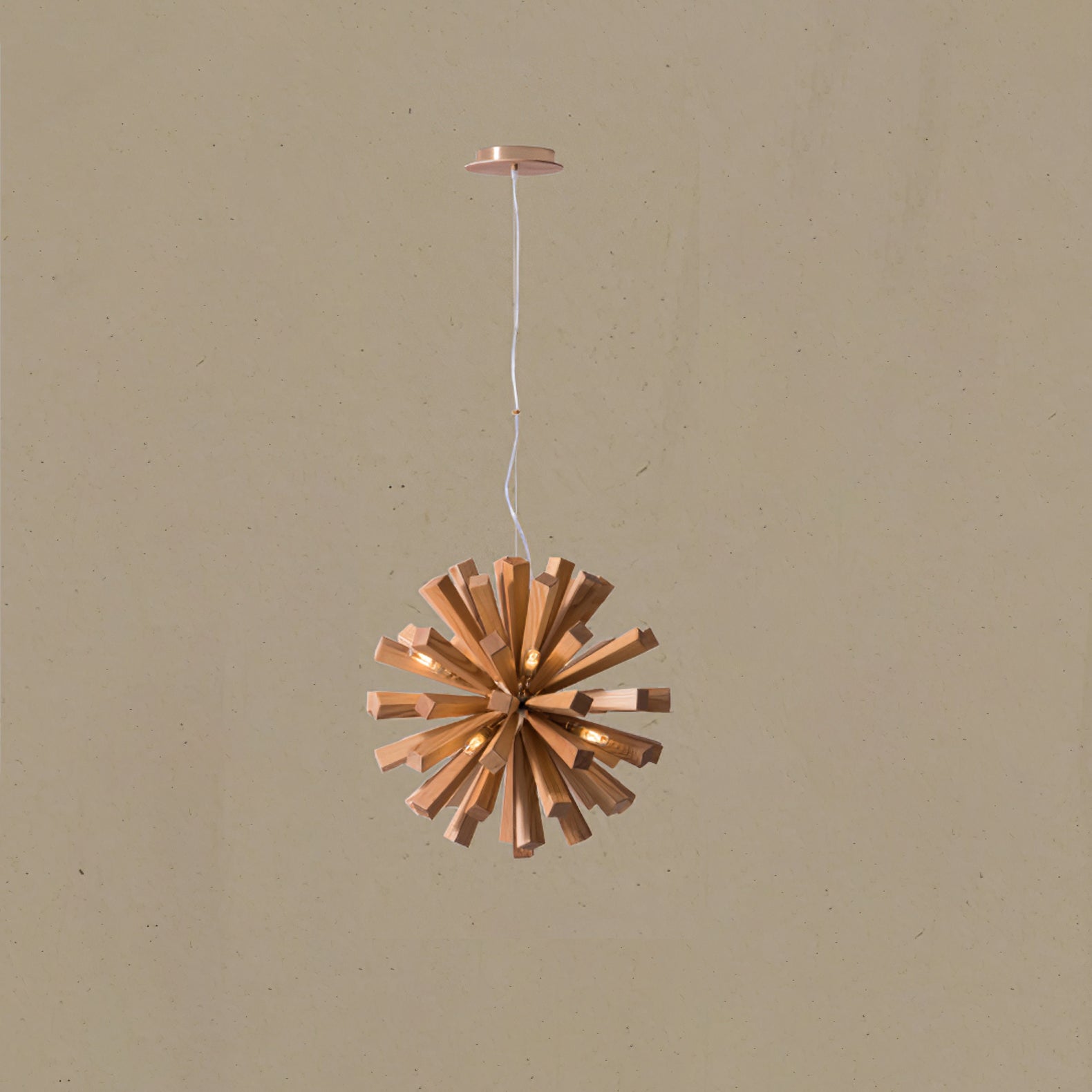 Nova Premium Nordic Art Burst Wood Chandelier-Neutral Decor