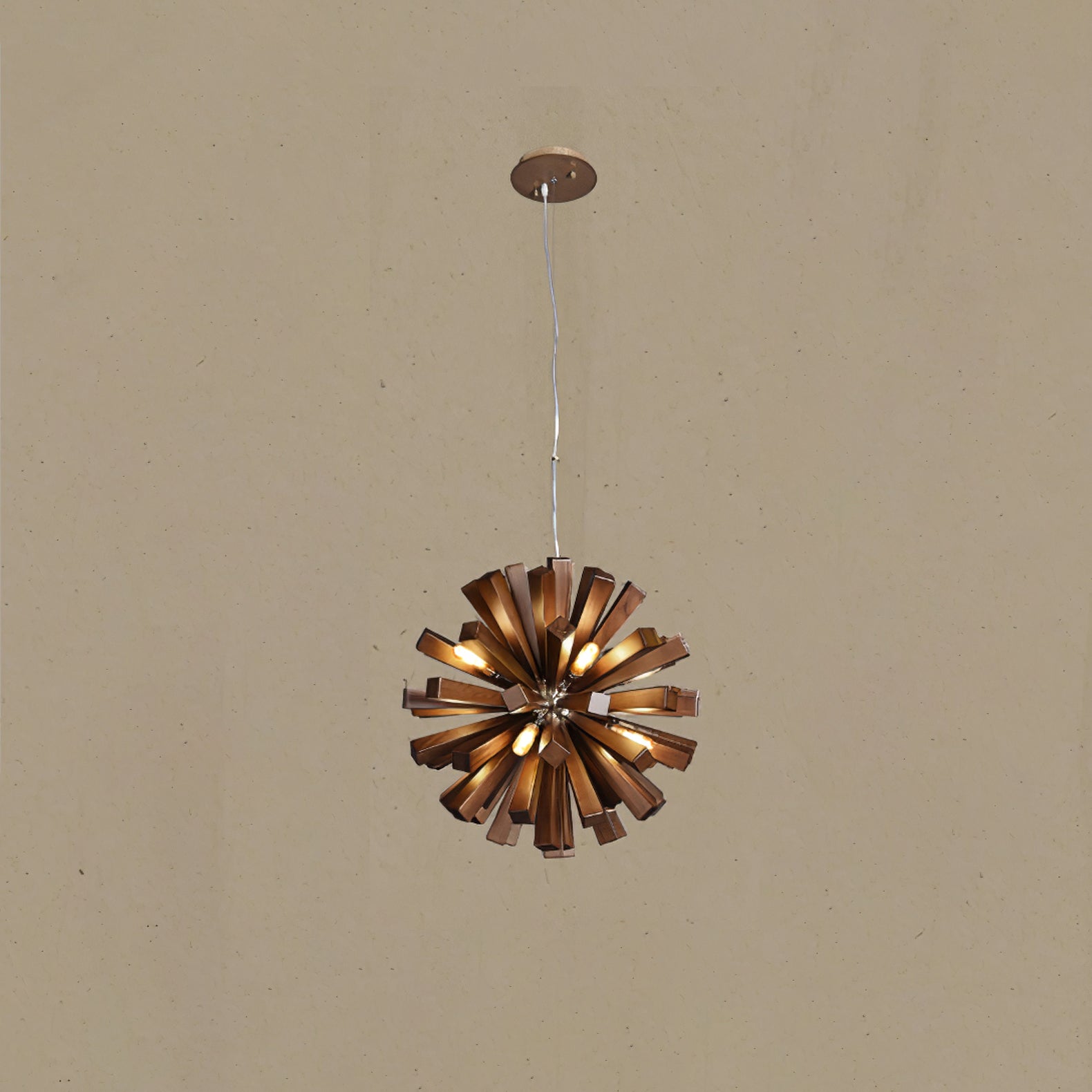 Nova Premium Nordic Art Burst Wood Chandelier-Neutral Decor