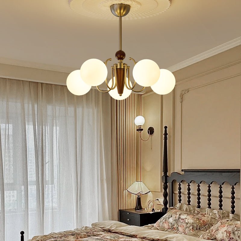Orvynia Elegance Classic Grove Wood Glass Chandelier-Neutral Decor