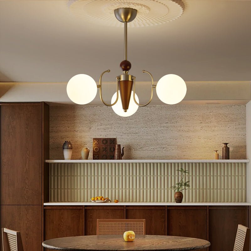 Orvynia Elegance Classic Grove Wood Glass Chandelier-Neutral Decor