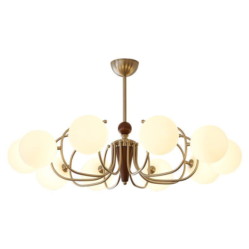 Orvynia Elegance Classic Grove Wood Glass Chandelier-Neutral Decor