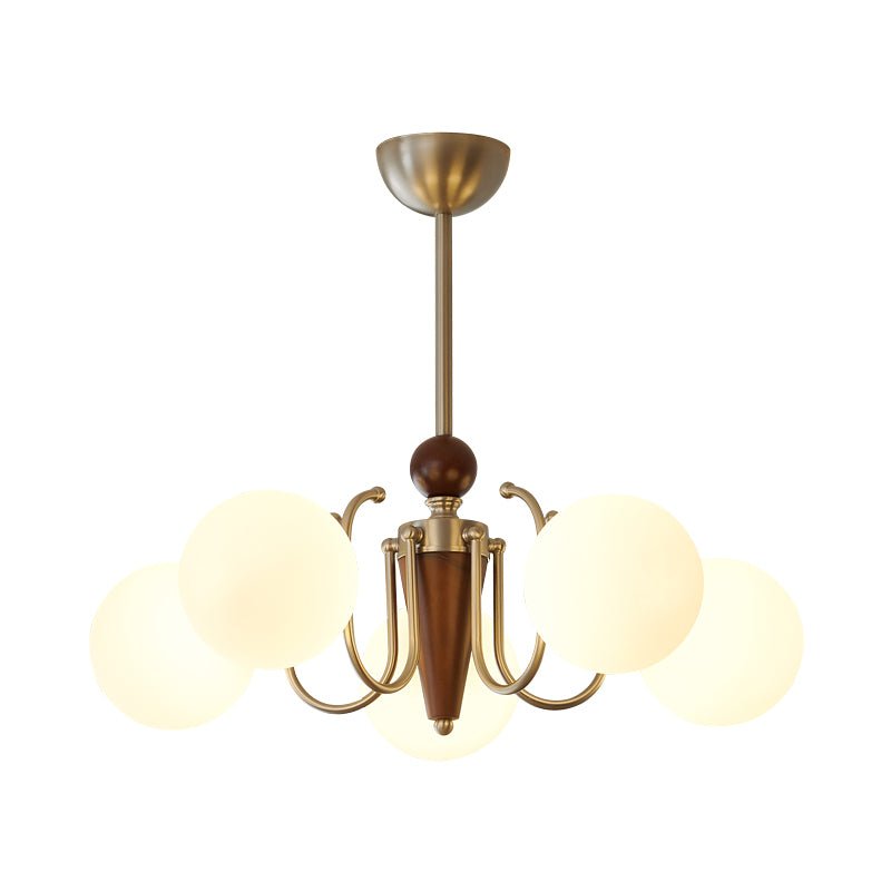 Orvynia Elegance Classic Grove Wood Glass Chandelier-Neutral Decor