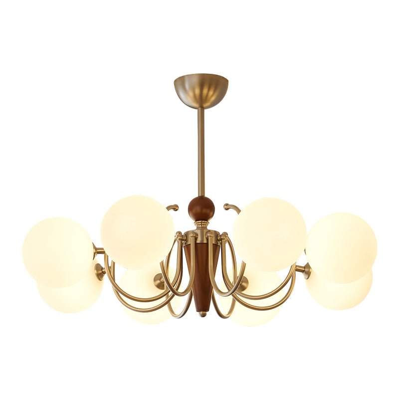 Orvynia Elegance Classic Grove Wood Glass Chandelier-Neutral Decor