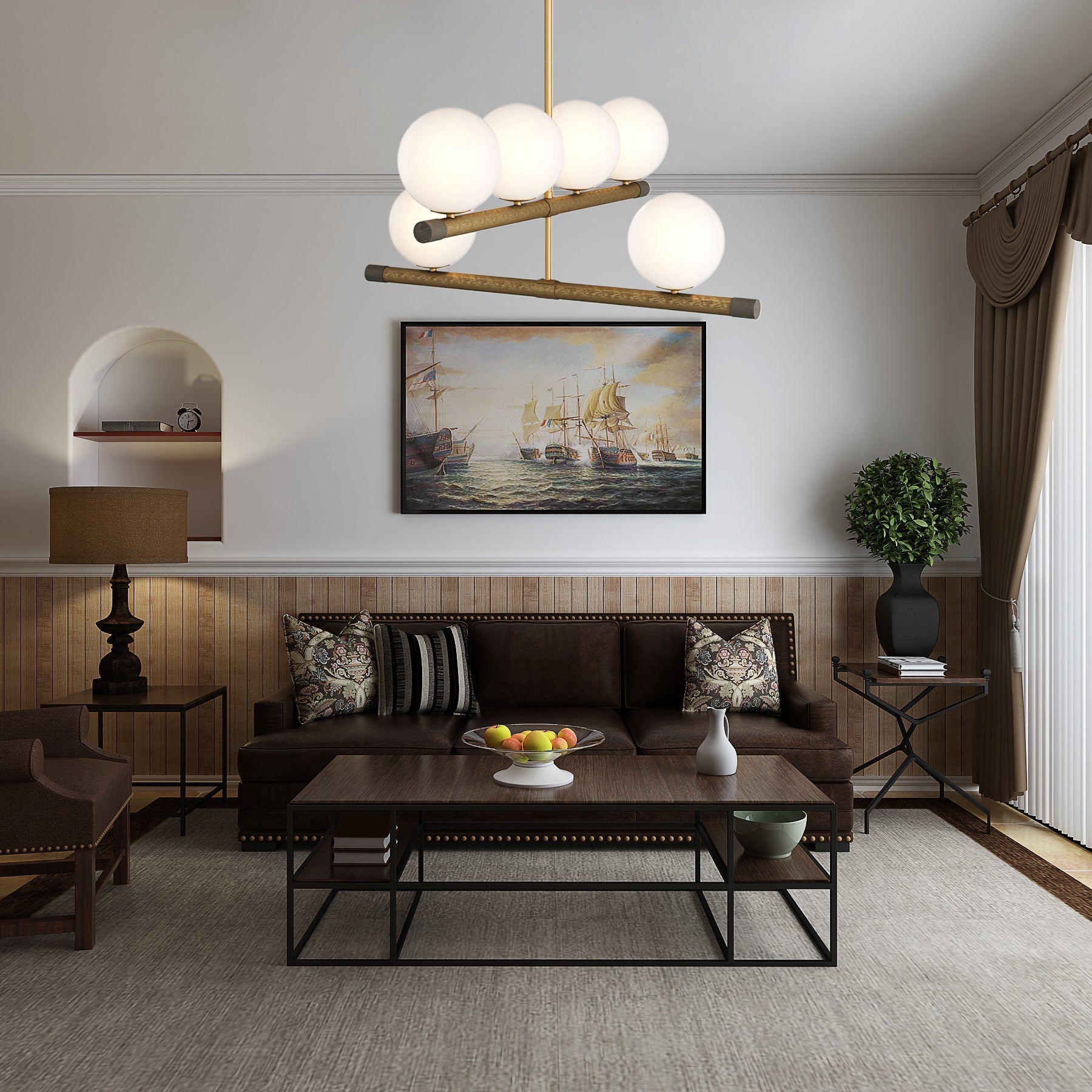 Riley Modern Chandelier-Neutral Decor