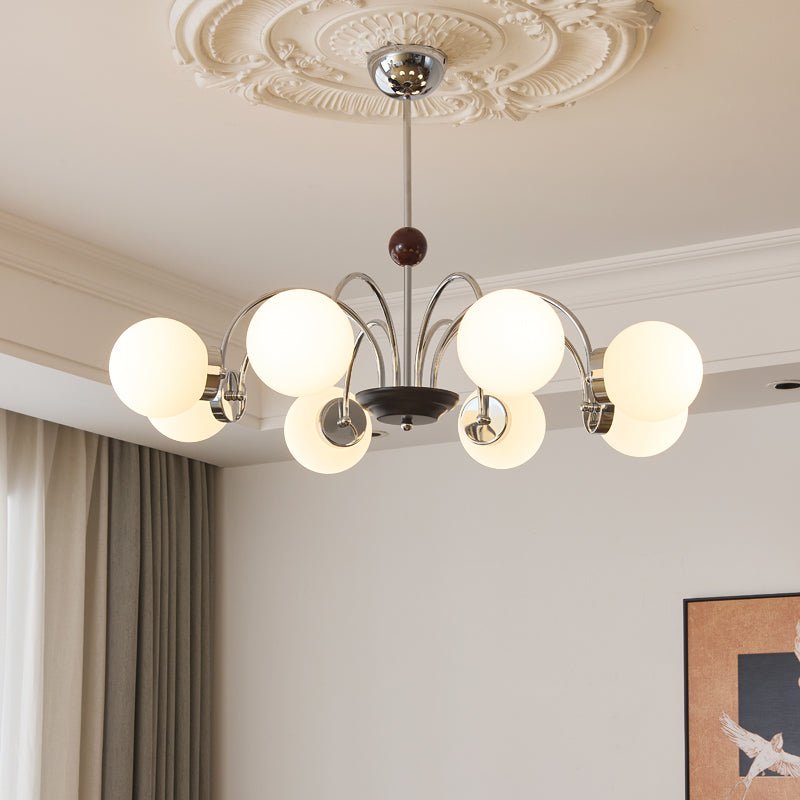 Lustra Chandelier Wood Glass Contemporary Curved-Neutral Decor