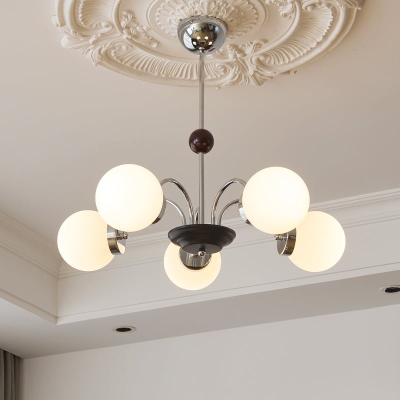 Lustra Chandelier Wood Glass Contemporary Curved-Neutral Decor