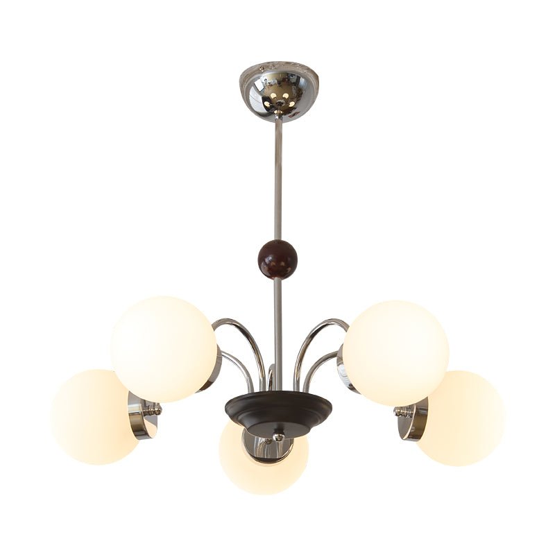 Lustra Chandelier Wood Glass Contemporary Curved-Neutral Decor
