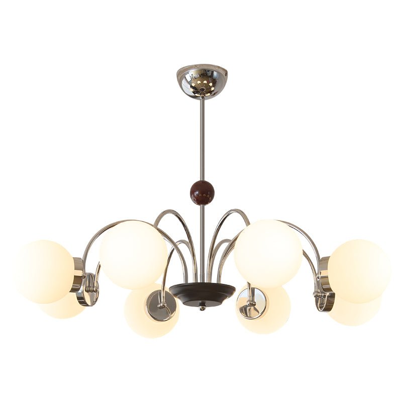 Lustra Chandelier Wood Glass Contemporary Curved-Neutral Decor