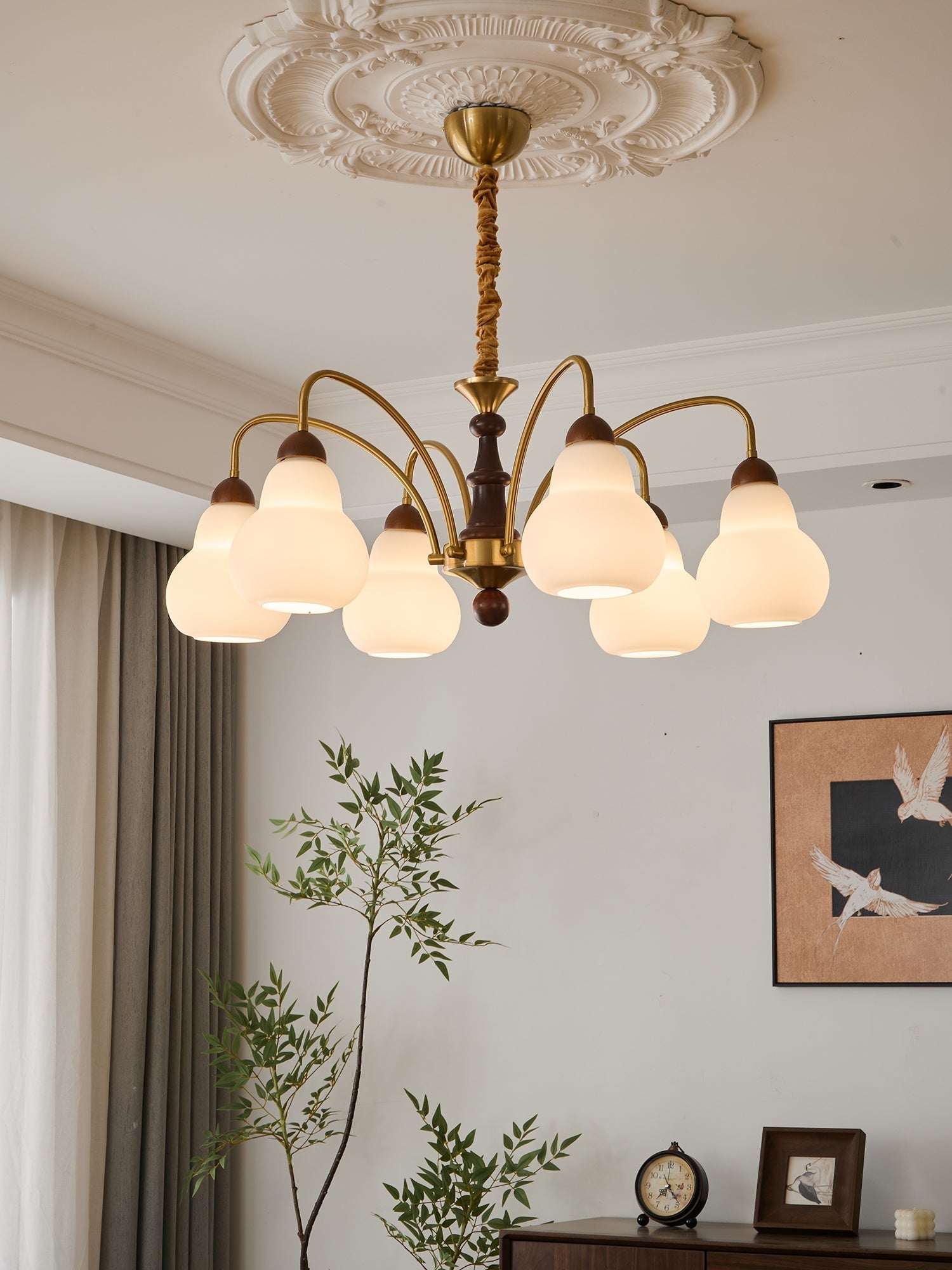Novelle Traditional Elegance Vintage Wood Chandelier-Neutral Decor