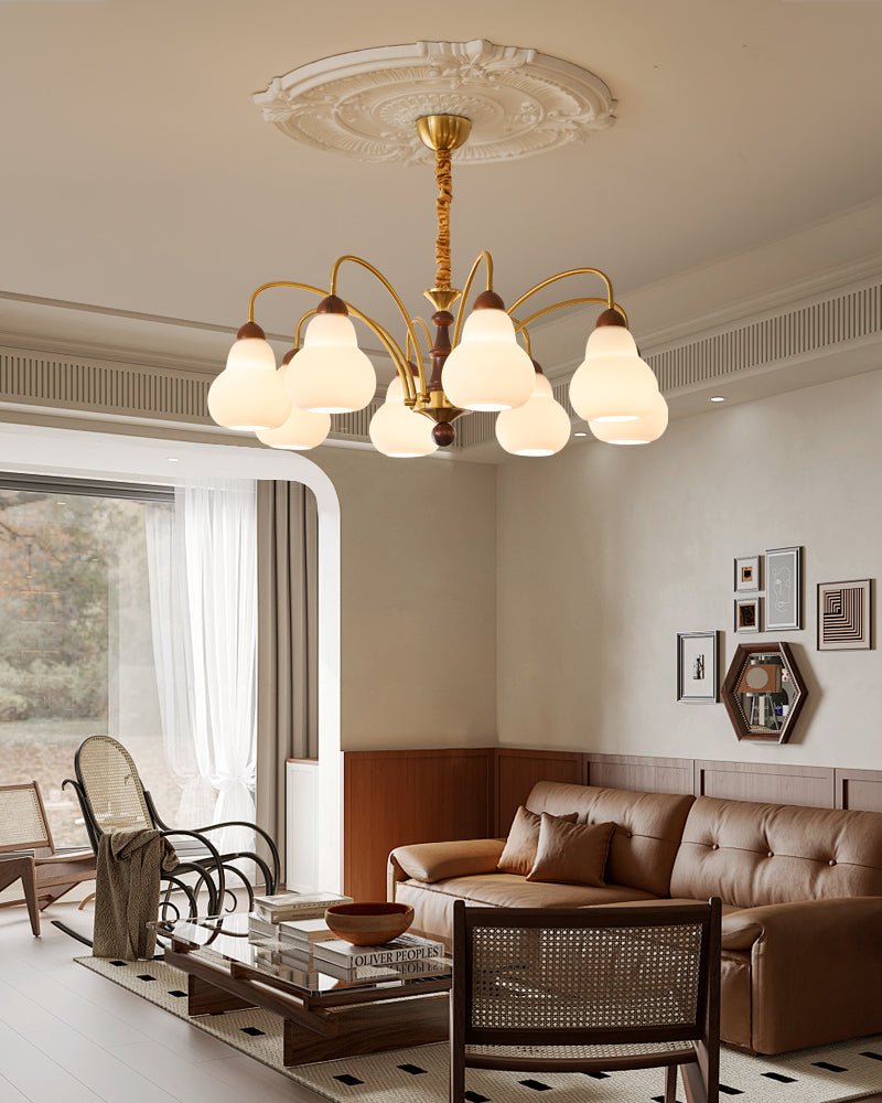 Novelle Traditional Elegance Vintage Wood Chandelier-Neutral Decor