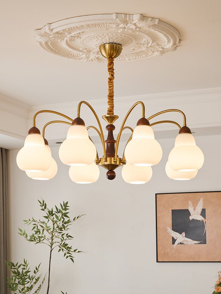 Novelle Traditional Elegance Vintage Wood Chandelier-Neutral Decor