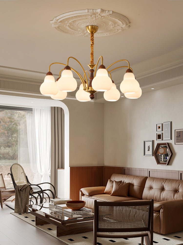 Novelle Traditional Elegance Vintage Wood Chandelier-Neutral Decor
