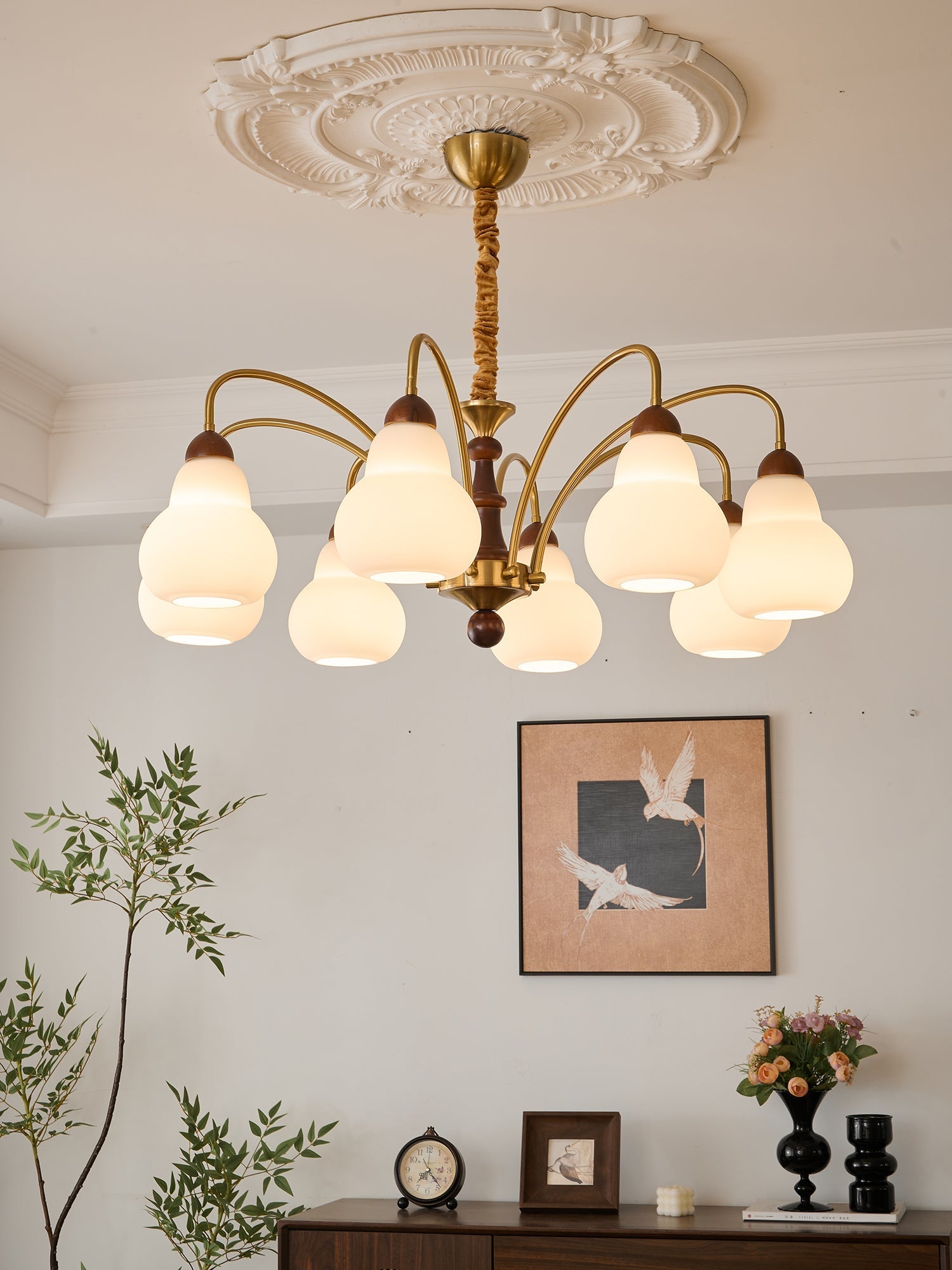 Novelle Traditional Elegance Vintage Wood Chandelier-Neutral Decor