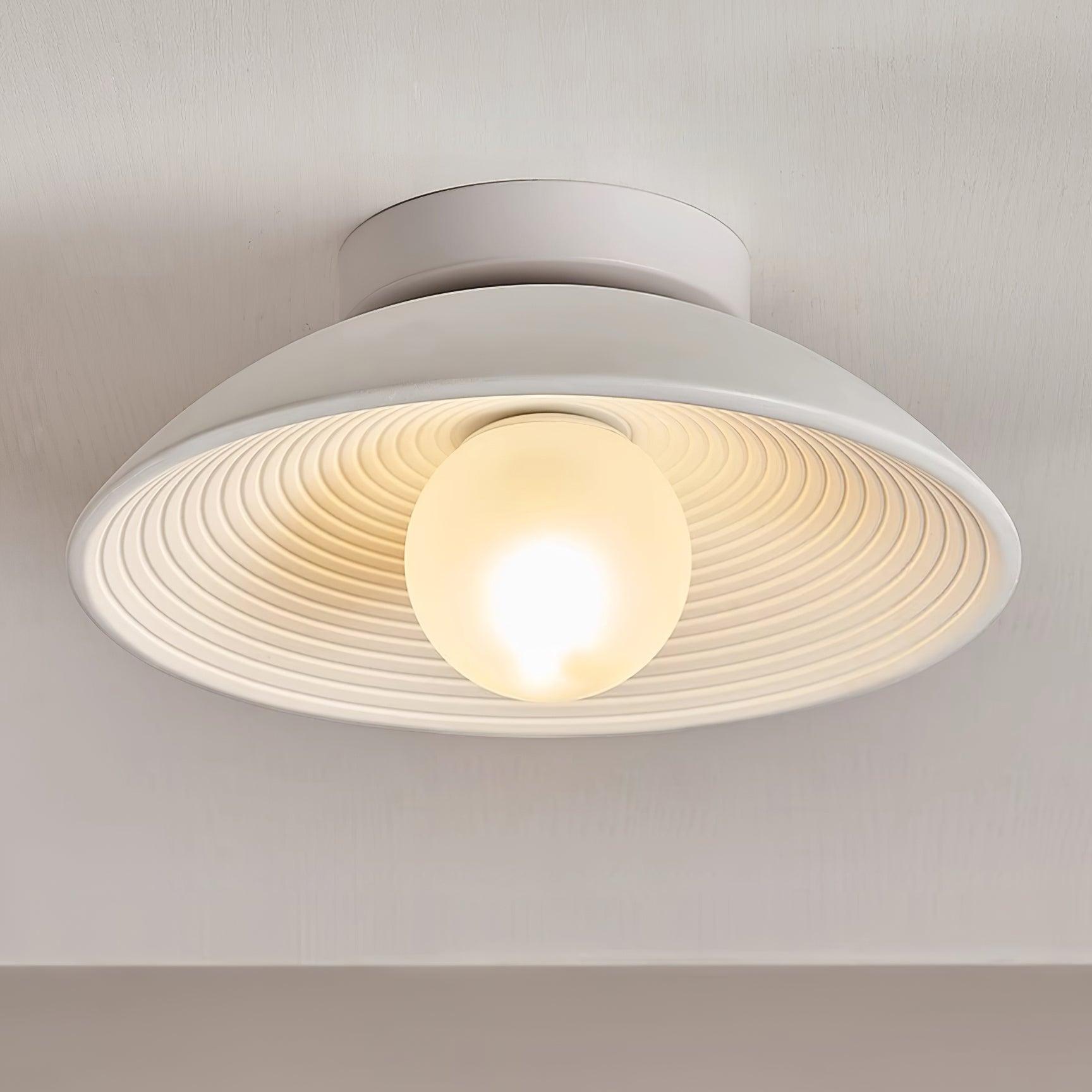 Zira Wooden Flush Mount Ceiling Light with Round Globe-Neutral Decor