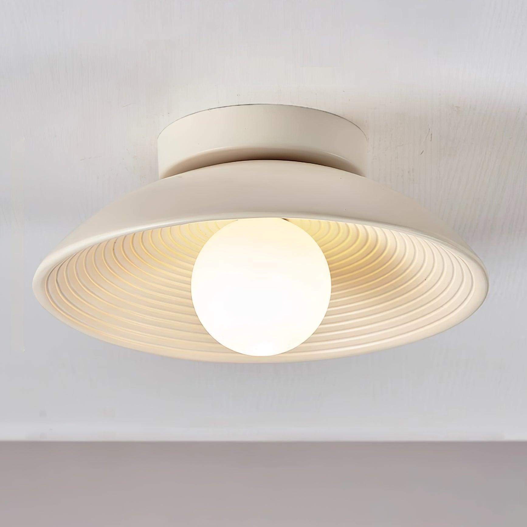 Zira Wooden Flush Mount Ceiling Light with Round Globe-Neutral Decor
