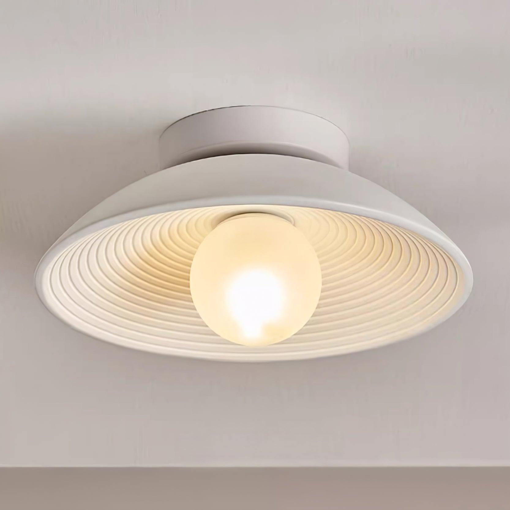 Zira Wooden Flush Mount Ceiling Light with Round Globe-Neutral Decor