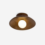 Orvian Wooden Flush Mount Ceiling Light with Round Globe