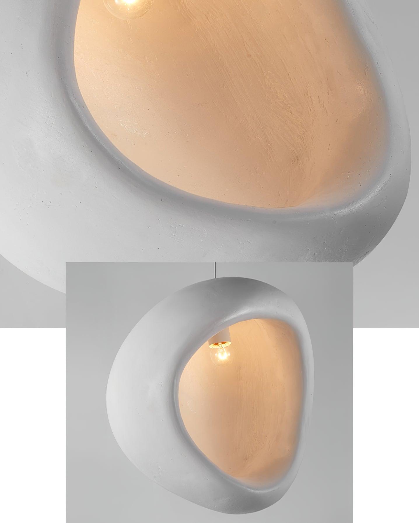 Seo Pendant Lamp Plaster Organic Hollow Teardrop Wabi Sabi-Neutral Decor