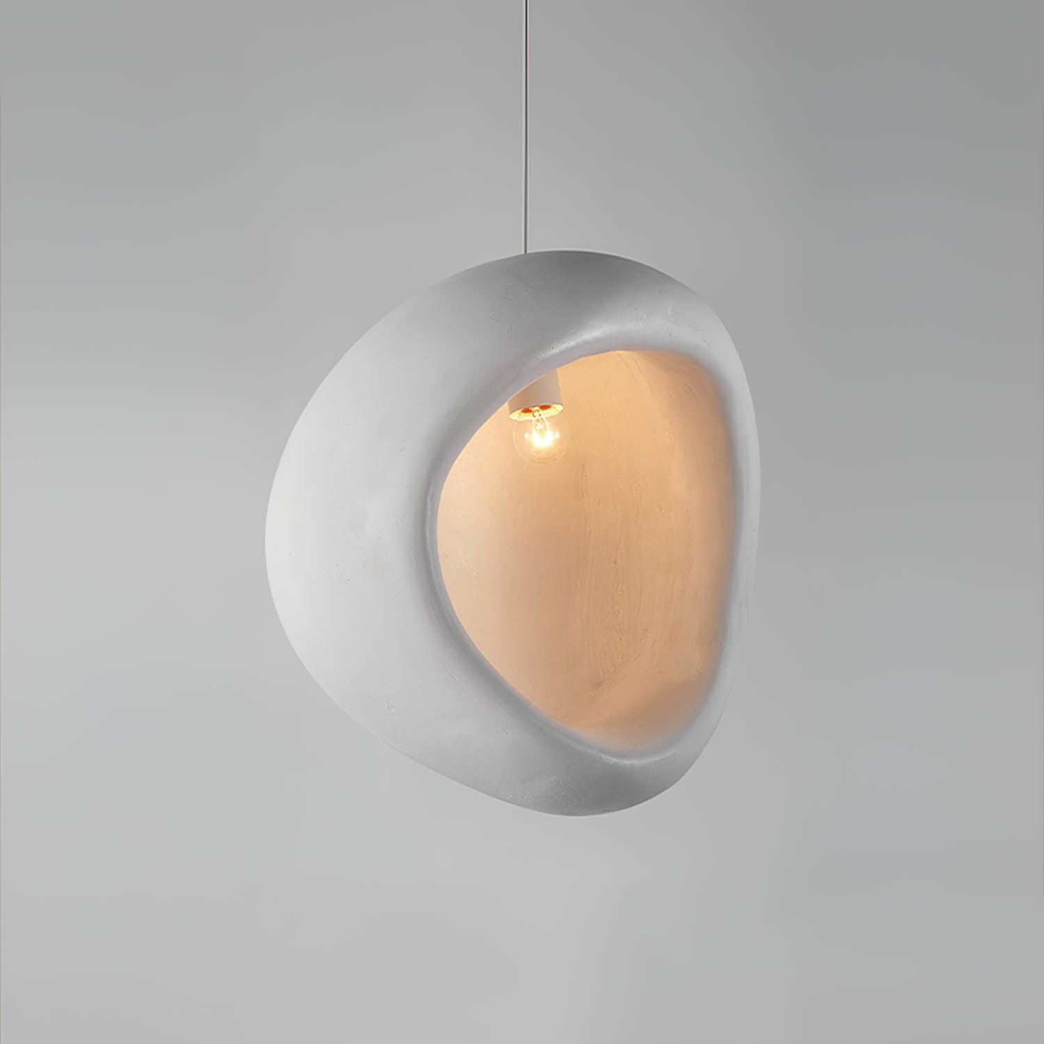 Seo Pendant Lamp Plaster Organic Hollow Teardrop Wabi Sabi-Neutral Decor