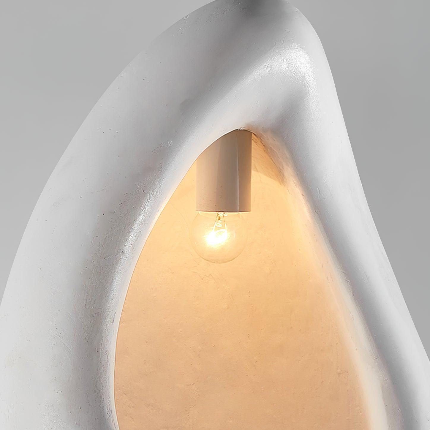 Seo Pendant Lamp Plaster Organic Hollow Teardrop Wabi Sabi-Neutral Decor
