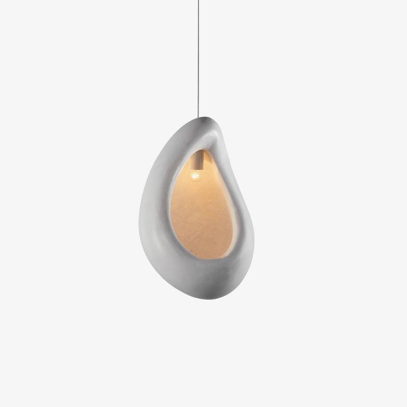 Seo Pendant Lamp Plaster Organic Hollow Teardrop Wabi Sabi-Neutral Decor