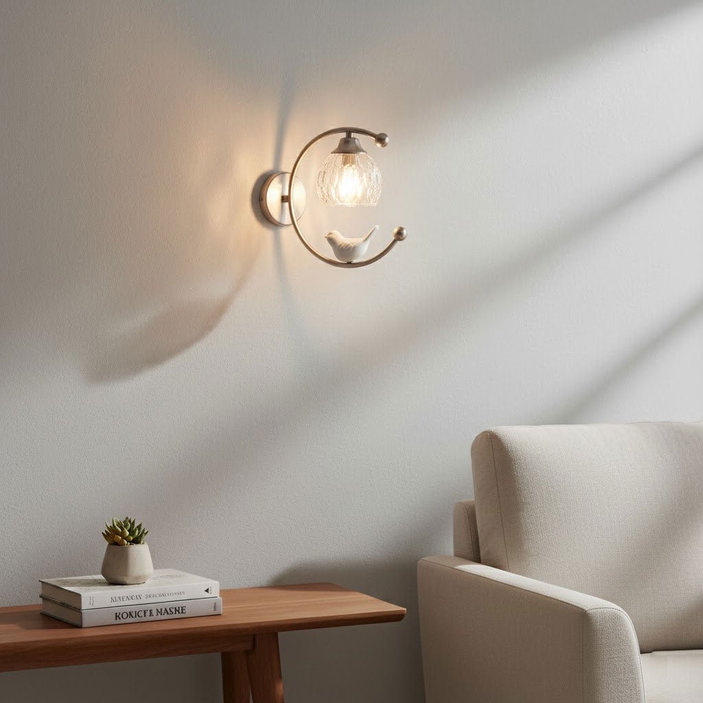 Felix Linearo Artistic Ceramic Bird Wall Lamp-Neutral Decor