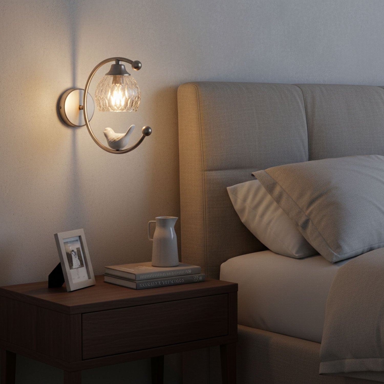 Felix Linearo Artistic Ceramic Bird Wall Lamp-Neutral Decor