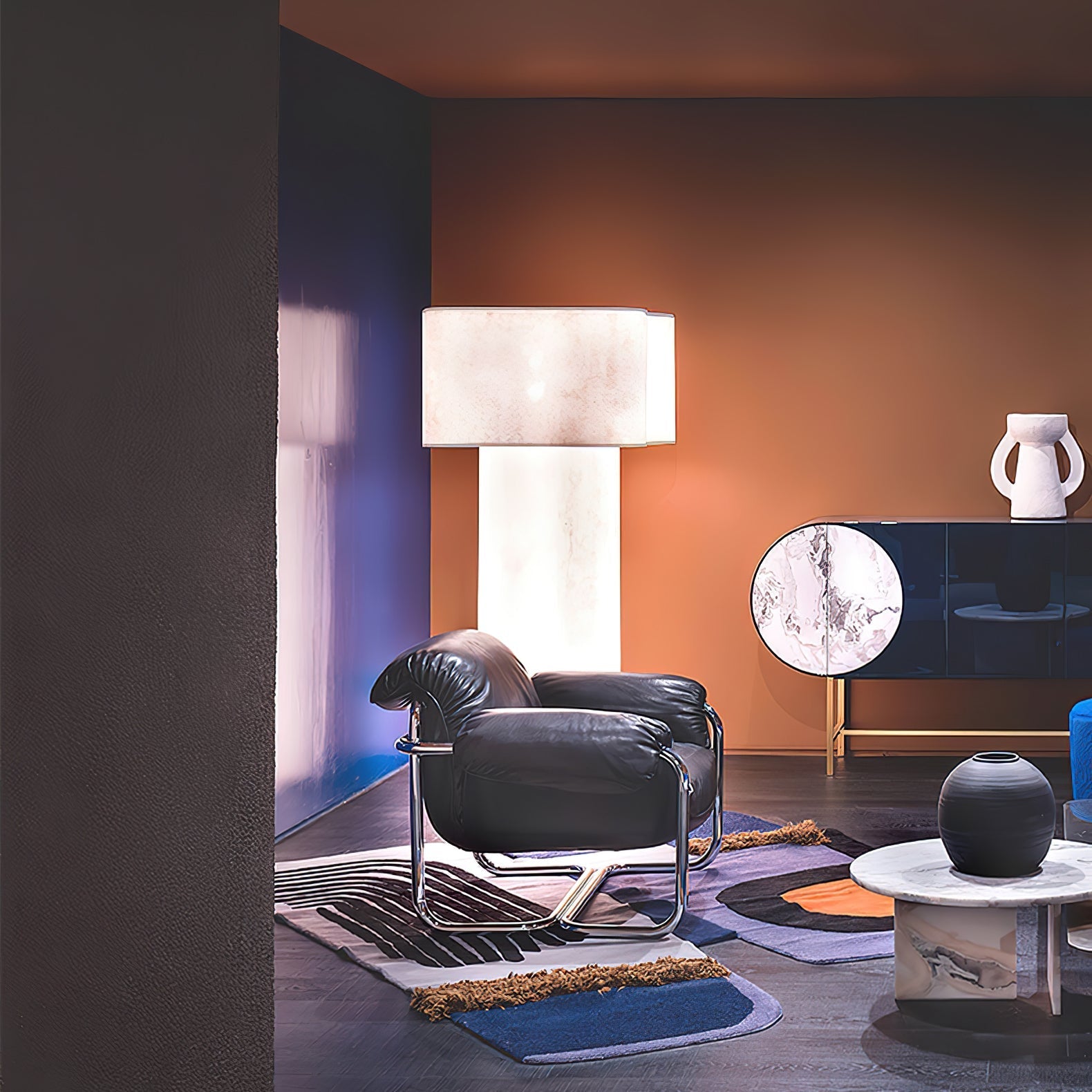Loneo Minimalist FRP Floor Lamp-Neutral Decor
