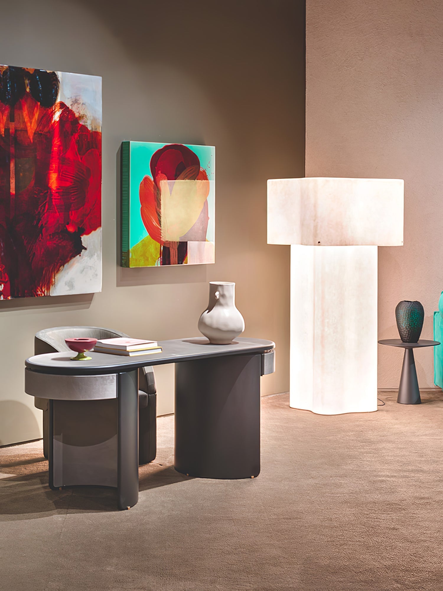 Loneo Minimalist FRP Floor Lamp-Neutral Decor