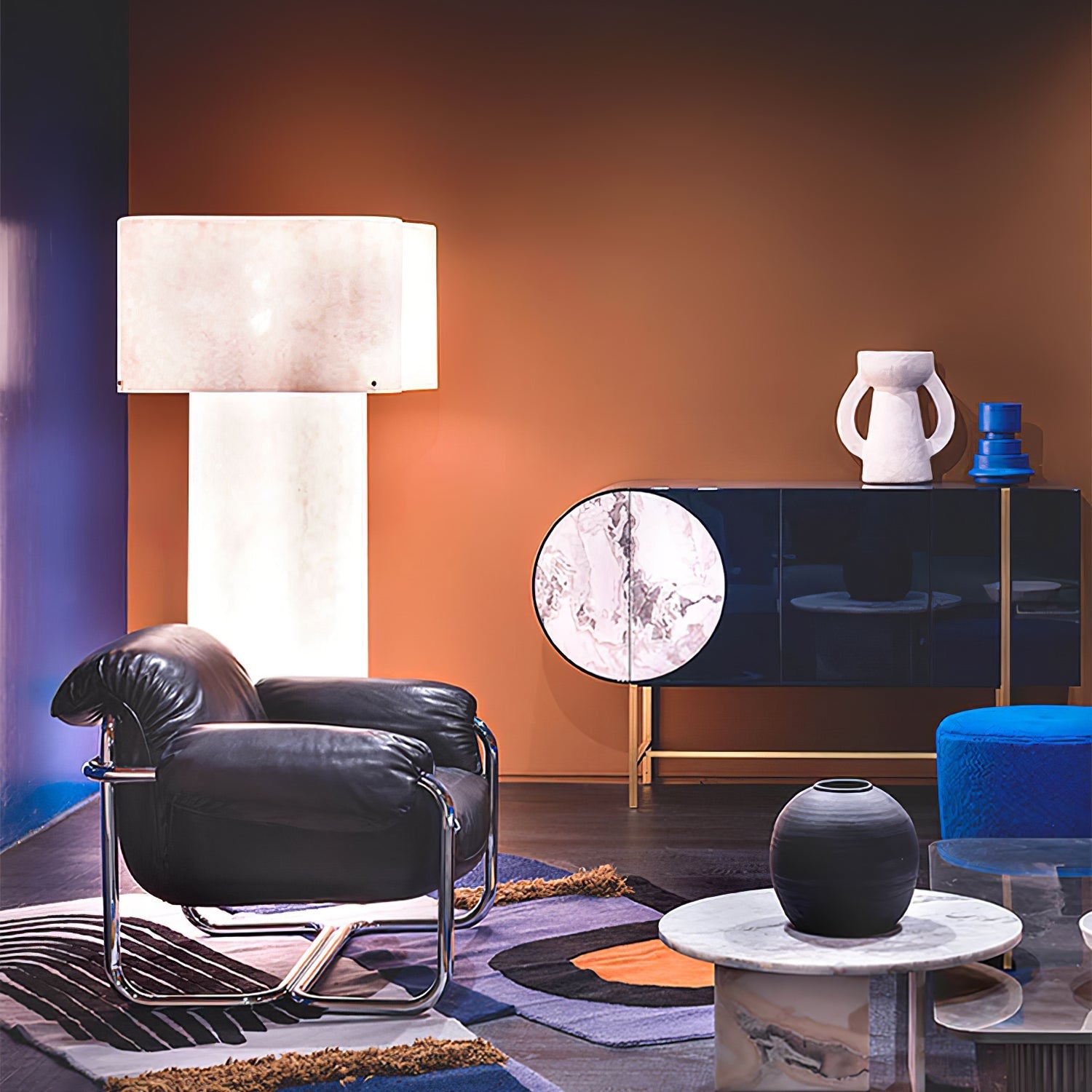 Loneo Minimalist FRP Floor Lamp-Neutral Decor