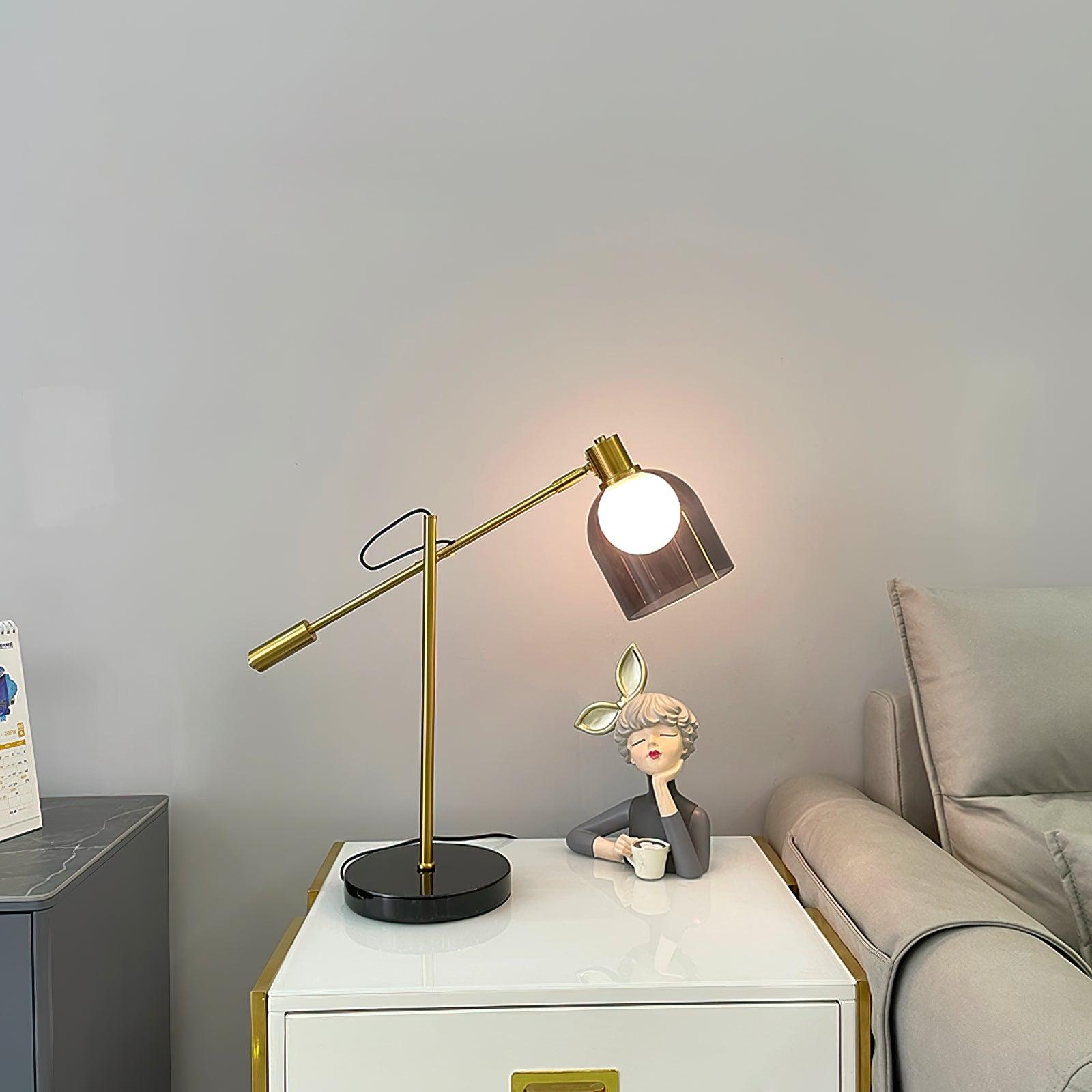Locor Marble Industrial Table Lamp-Neutral Decor
